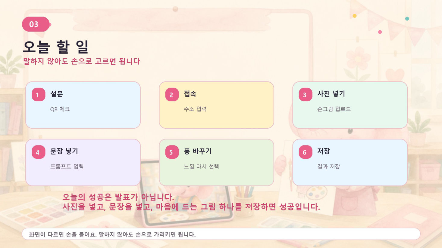 2회차 · 손그림이 AI 캐릭터가 되다, 슬라이드 3/25